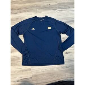 Notre Dame Adidas Climalite Long Sleeve 100% Polyester T Shirt Men's Small Blue